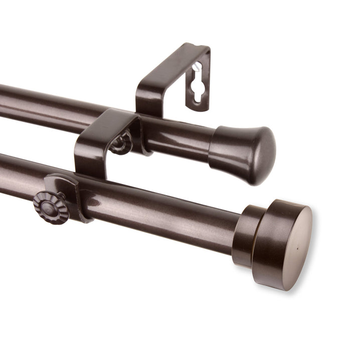 Embarcadero Double Curtain Rod Red Barrel Studio® Finish: Black, Length: 66"-120"W