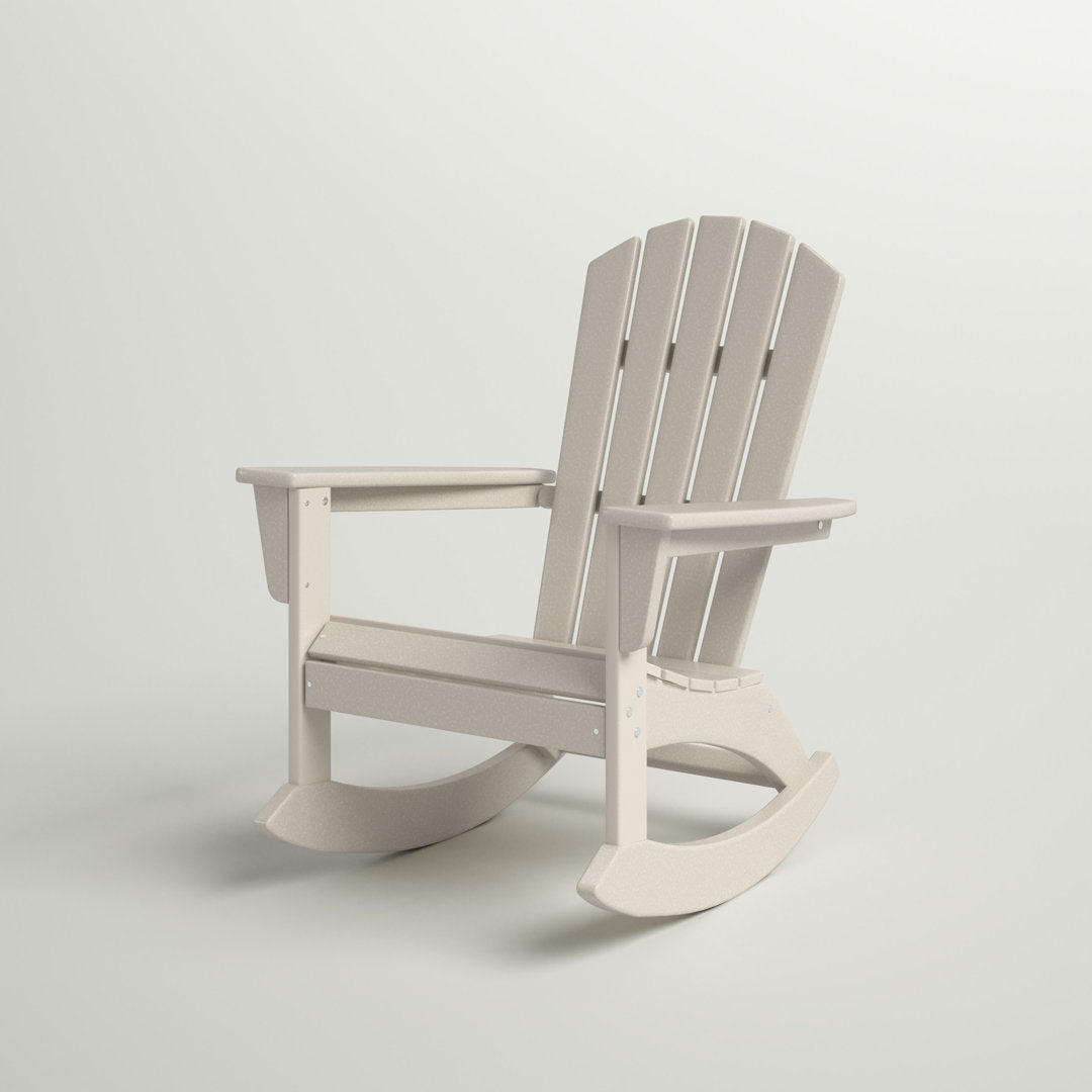 Nautical Adirondack Rocking Chair POLYWOOD® Frame Color: Sand