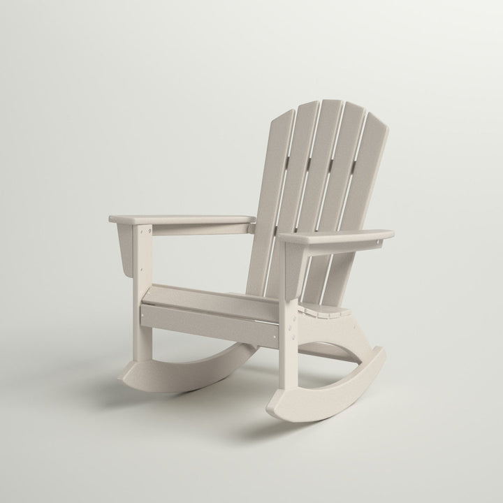 Nautical Adirondack Rocking Chair POLYWOOD® Frame Color: Sand