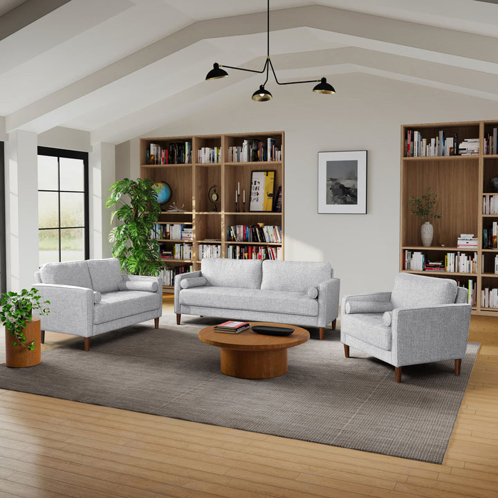 Garren 75.6'' Square Arm Tufted Sofa Mercury Row® Fabric: Gray Polyester
