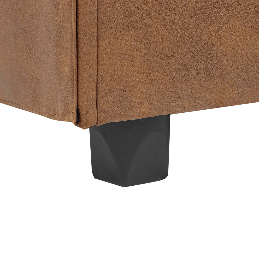 Barnwell 120" Wide Faux Leather Modular Corner Sectional with Ottoman Three Posts™ Body Fabric: Ginger