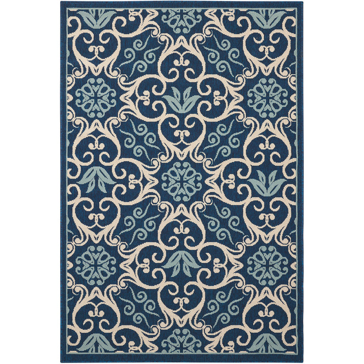 Adelene Floral Navy Blue Indoor / Outdoor Area Rug Birch Lane™ Rug Size: Rectangle 3'11" x 5'11"