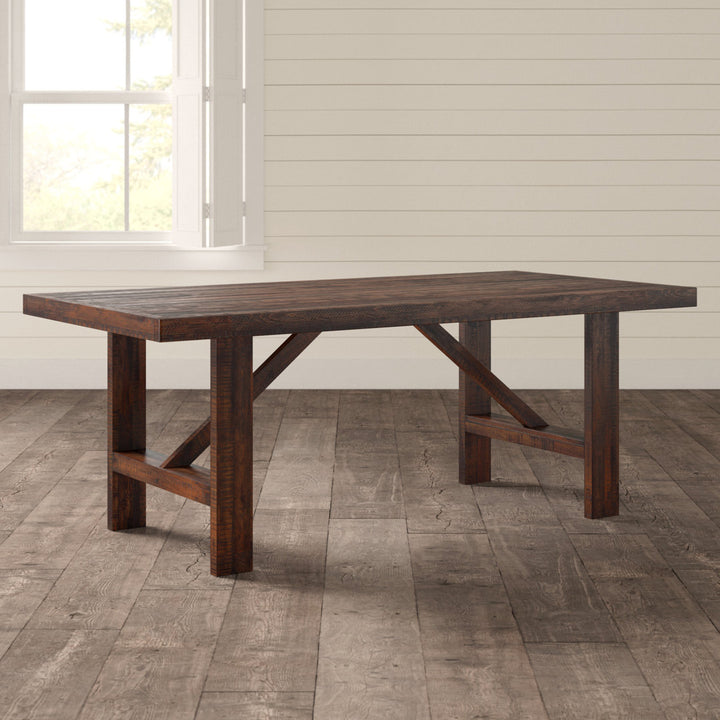 Jacorri Acacia Solid Wood Dining Table Loon Peak®
