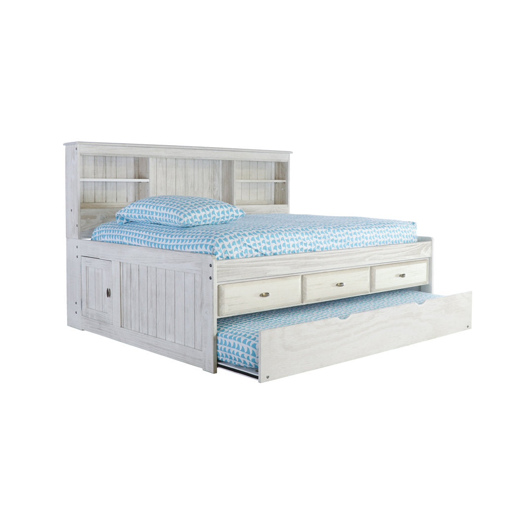 Beckford 3 Drawer Solid Wood Daybed with Bookcase by Viv + Rae Viv + Rae™ Bed Frame Color: Ash Size: Full