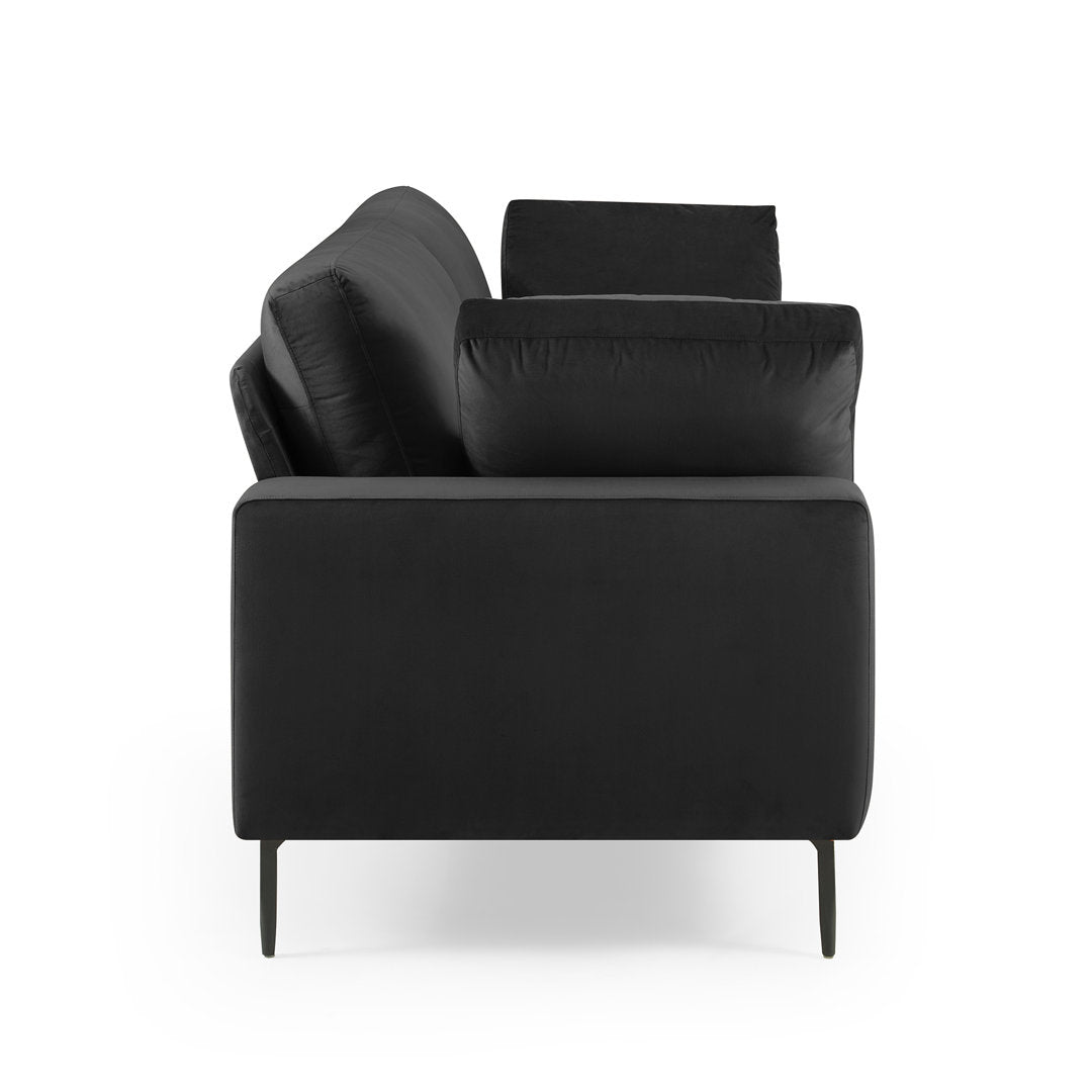 Jeses MINIMORE Modern Style Etta 84.3" Mid-Century Modern Design Sofa Corrigan Studio® Fabric: Black Velvet