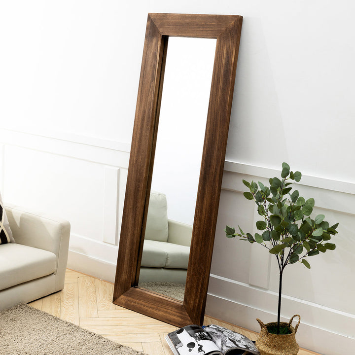 Larimar Wood Framed Leaning Full Length Mirror in Nutural Color Millwood Pines