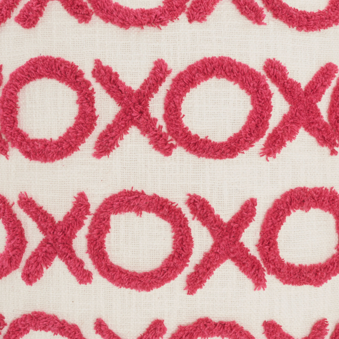 Casual Tufted XOXO Square Cotton Pillow Cover & Insert Mina Victory Color: Hot Pink