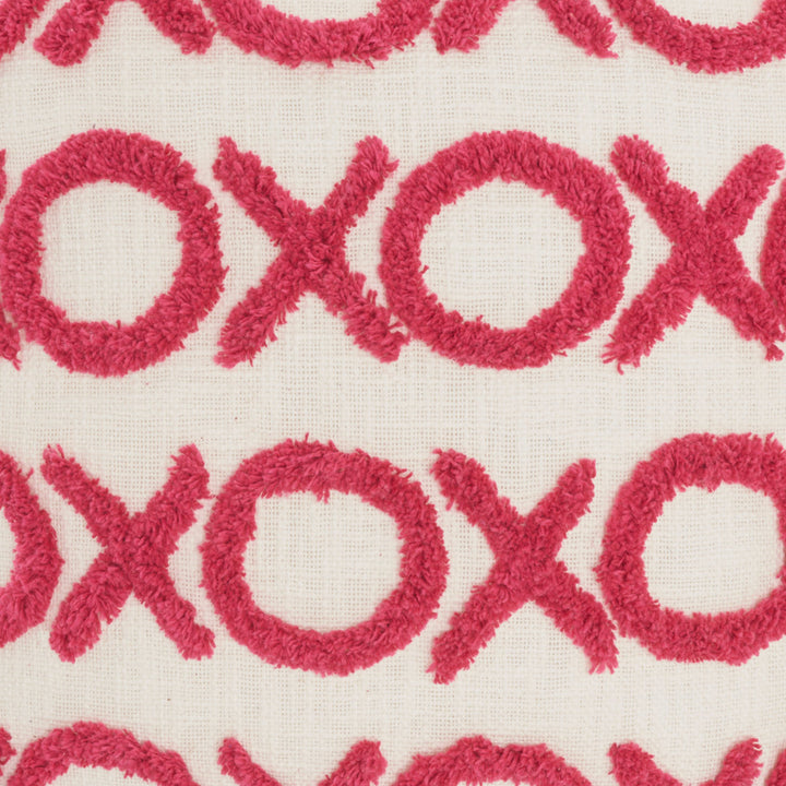 Casual Tufted XOXO Square Cotton Pillow Cover & Insert Mina Victory Color: Hot Pink
