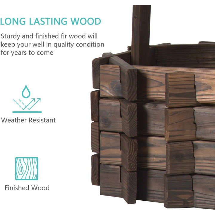 Cathye Outdoor  Wood Wishing Well Millwood Pines