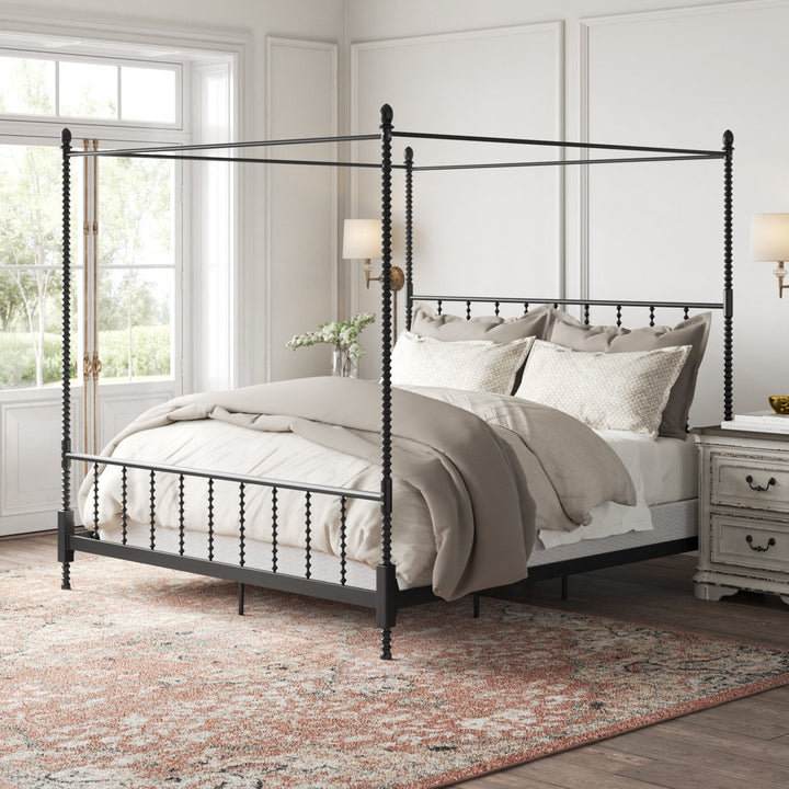 Frankie Low Profile Canopy Bed Kelly Clarkson Home Color: Black Size: King