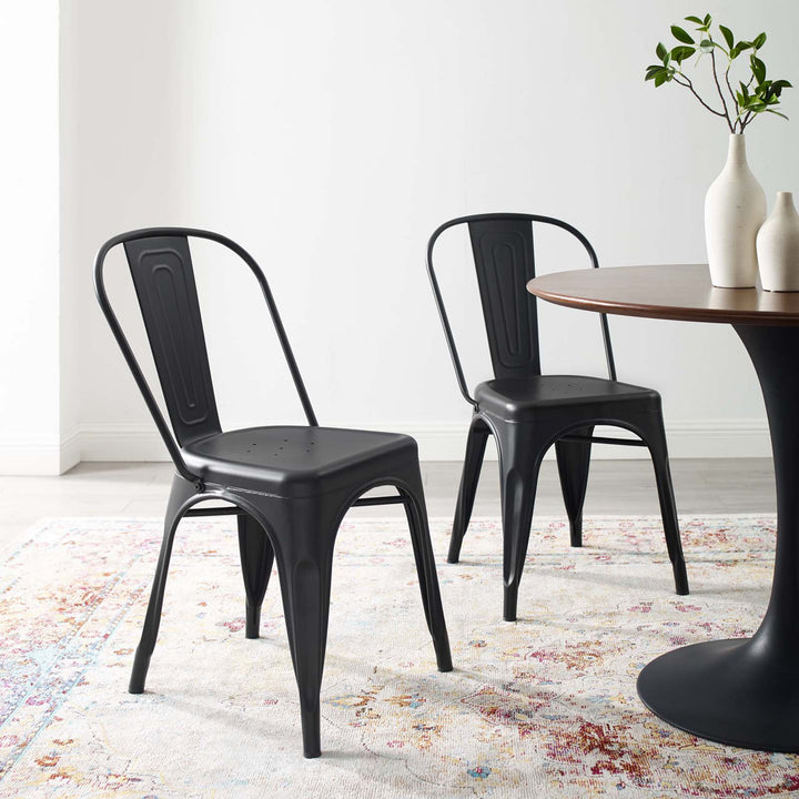 Promenade Bistro Dining Side Chair by Modway (Set of 2) Modway Color: Black