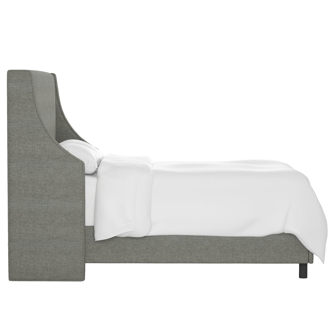 Bernadine Upholstered Low Profile Standard Bed Mercury Row® Color: Zuma Charcoal Textured Linen Size: California King