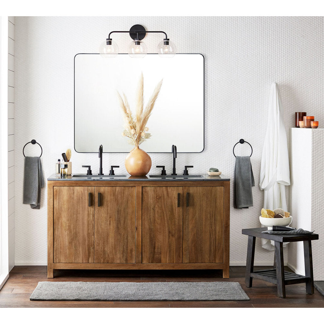 Kengston Modern & Contemporary Rectangular Bathroom Vanity Mirrors 17 Stories Size: 40" x 30" Finish: Brushed Nickel