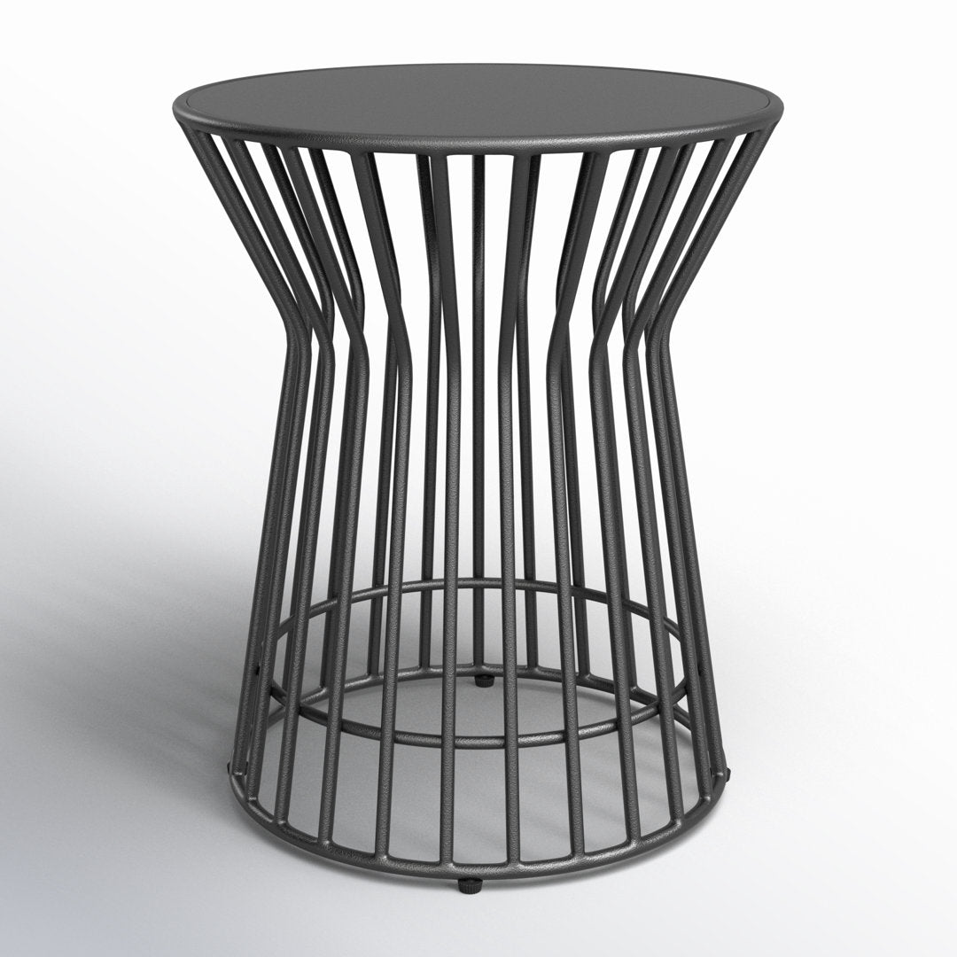 Roberta Powder Coated Steel Side Table Novogratz Color: Charcoal