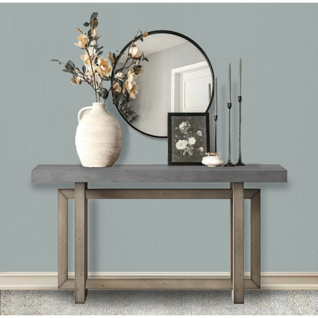 Thedrick 59" Extra Long Entryway Table Console Table 17 Stories Color: Gray/Brown