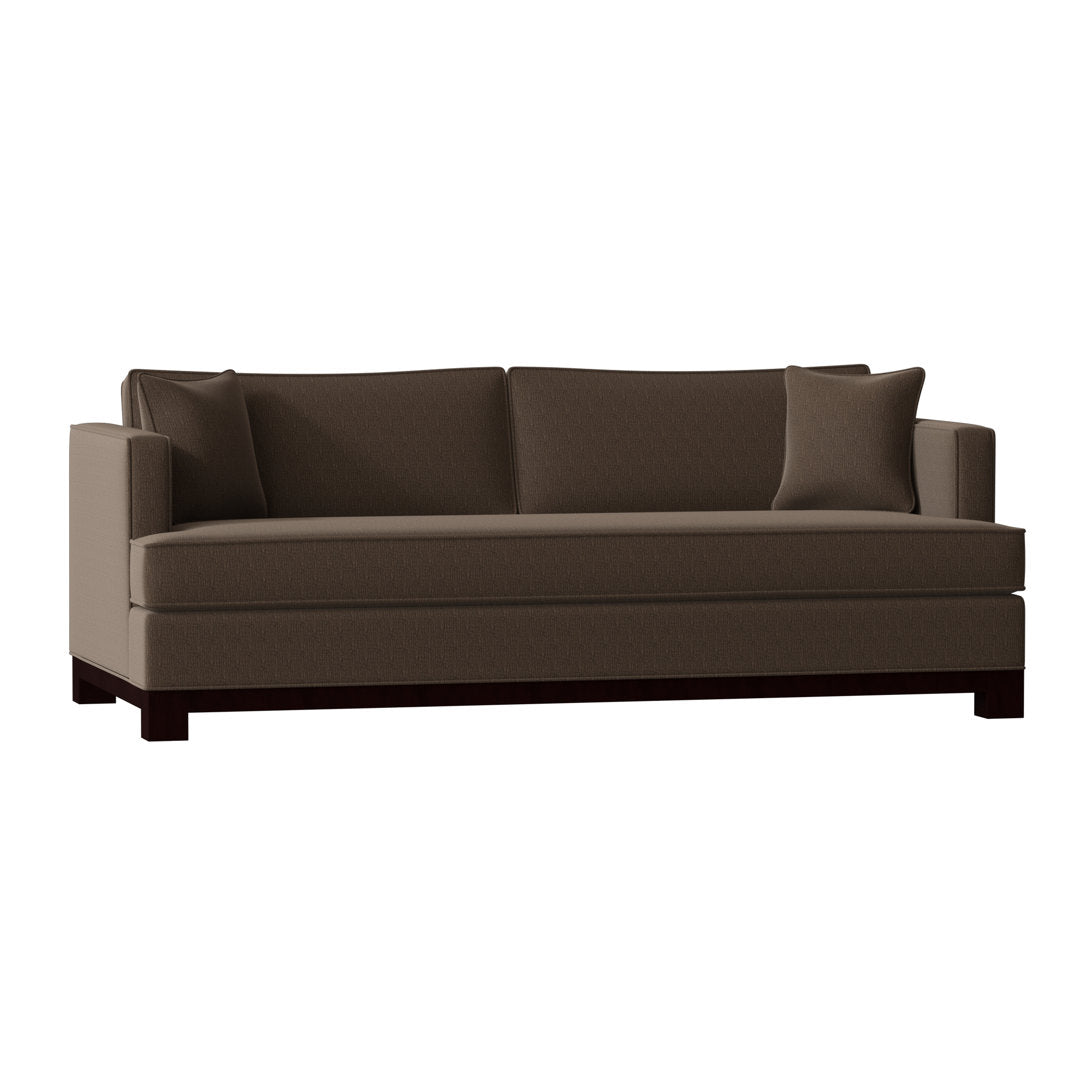 Cassidy Recessed Arm Sofa with Reversible Cushions Poshbin Leg Color: Walnut Size: 72 Inches Body Fabric: Key Mocha