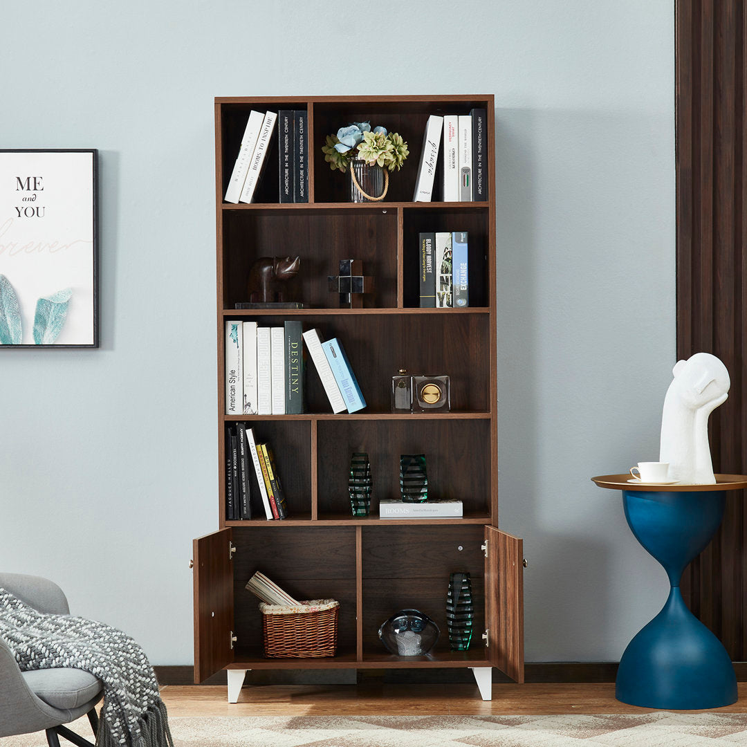 Rathore 68" H x 31.5" W Standard Bookcase Ebern Designs Color: Walnut