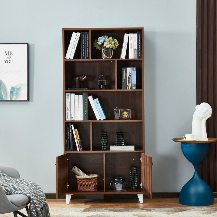 Rathore 68" H x 31.5" W Standard Bookcase Ebern Designs Color: Walnut