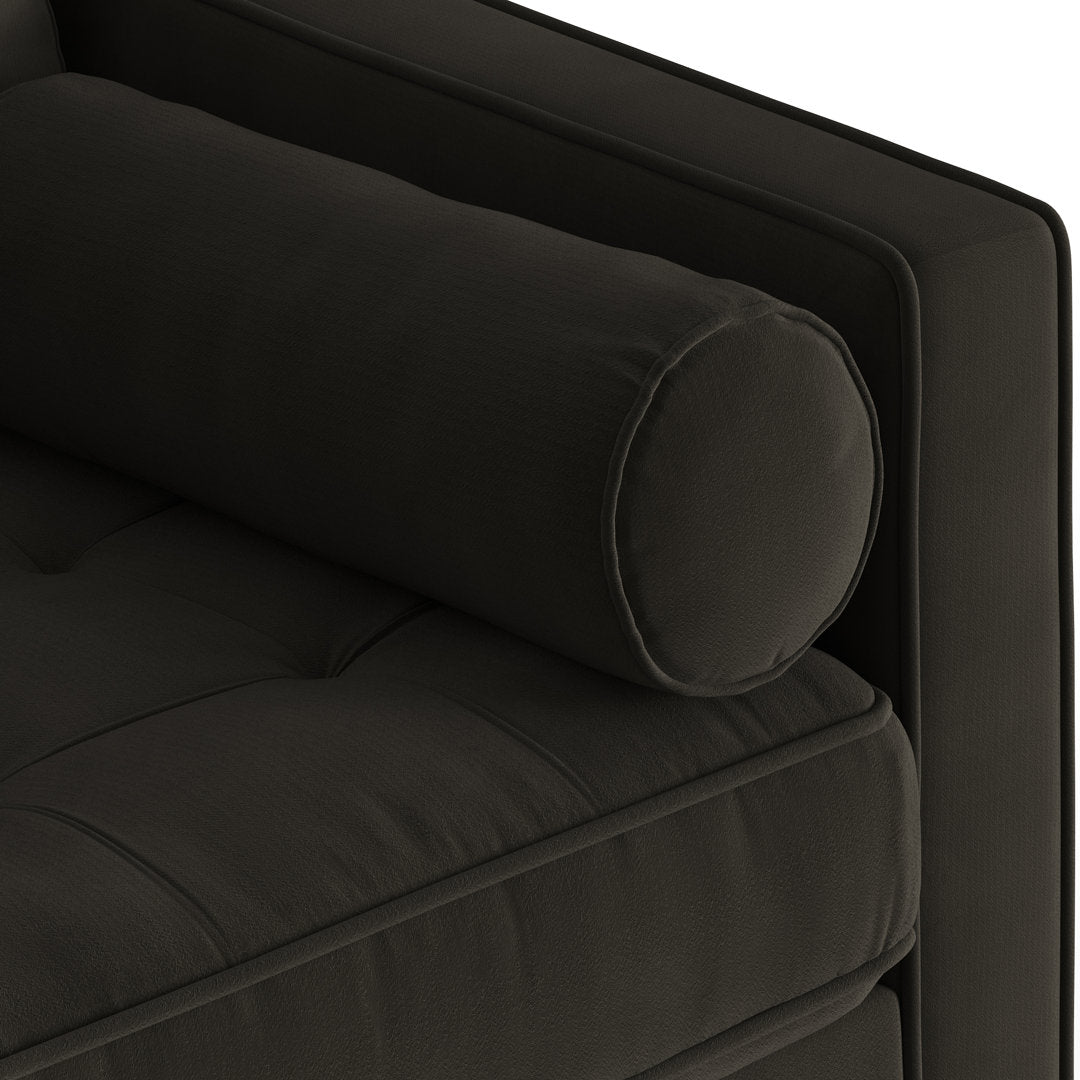 Geo 84" Upholstered Sofa AllModern Fabric: Bella Smoke Performance Velvet