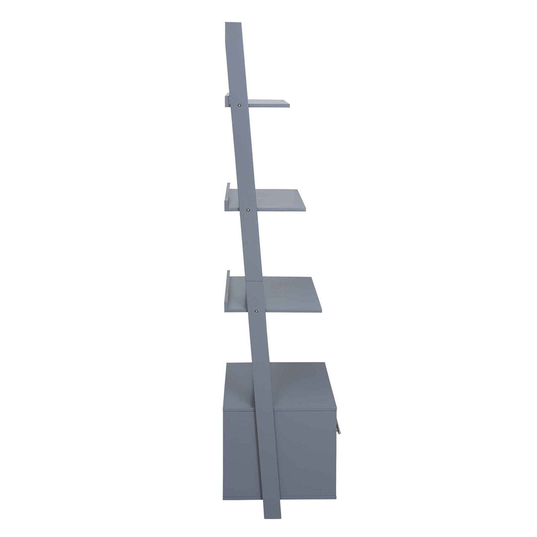 69'' H x 24.75'' W Solid Wood Ladder Bookcase Ebern Designs Color: Gray