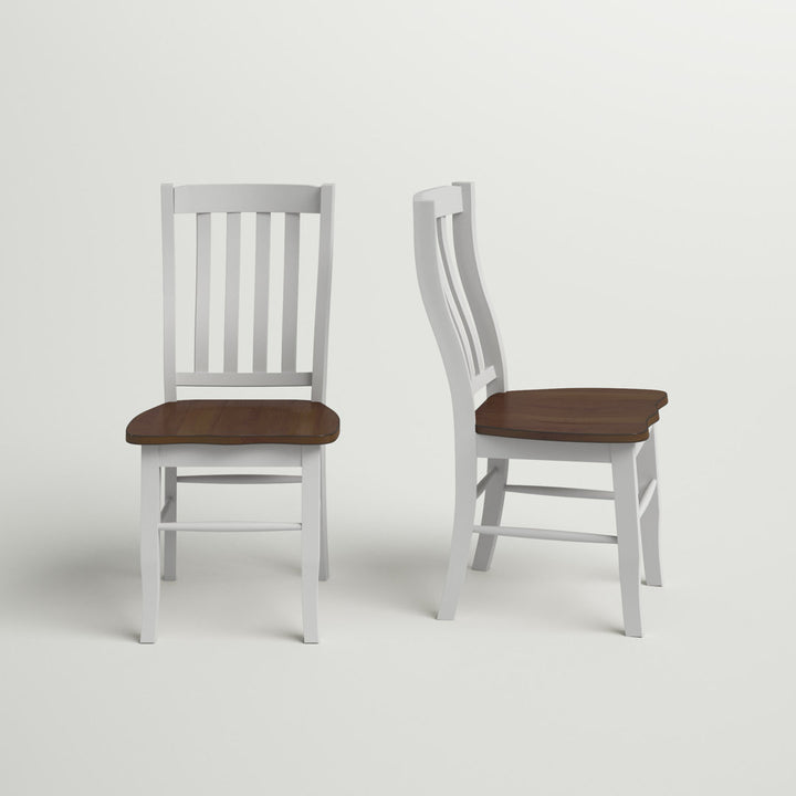 Courtdale Solid Wood Slat Back Side Chair (Set of 2) Three Posts™ Color: Almond / White