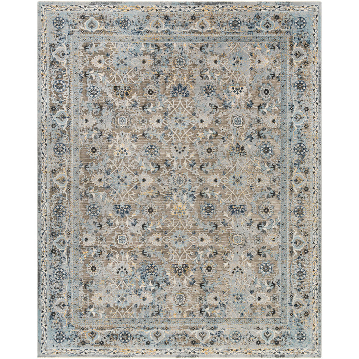 Amarr Oriental Machine Woven Area Rug in Black/Dark Blue/Taupe Lark Manor™ Rug Size: Rectangle 12' x 15'