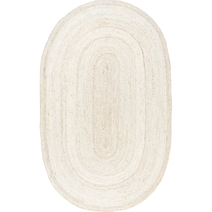 Cruise Handmade Braided Jute Area Rug in Off White Highland Dunes Rug Size: Oval 3' x 5'
