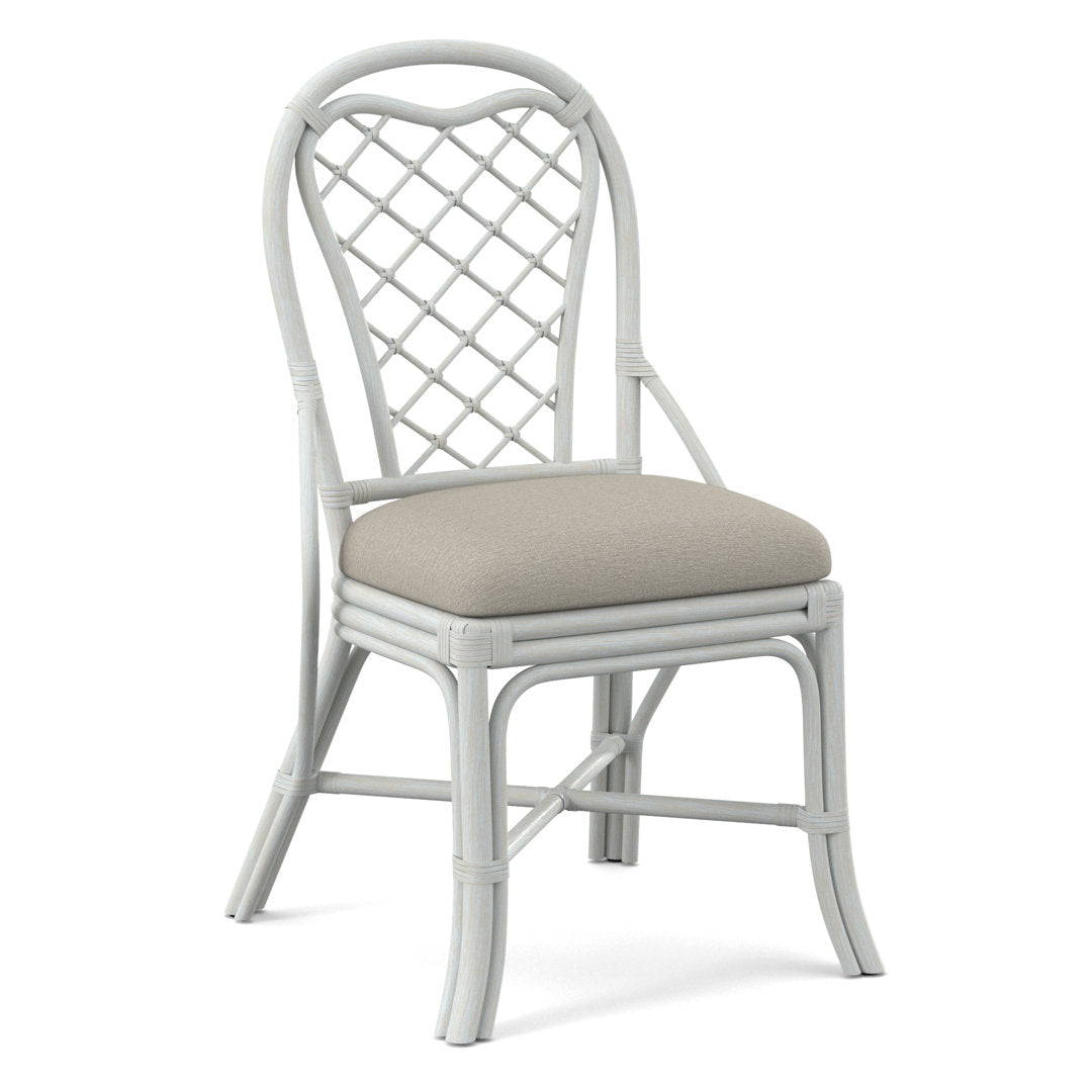 Trellis Back Side Dining Chair Braxton Culler Upholstery Color: Blue Buffalo Check; 0120-61, Frame Color: Bisque