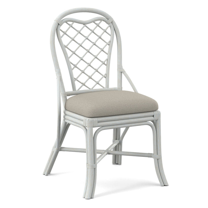 Trellis Back Side Dining Chair Braxton Culler Upholstery Color: Blue Buffalo Check; 0120-61, Frame Color: Bisque