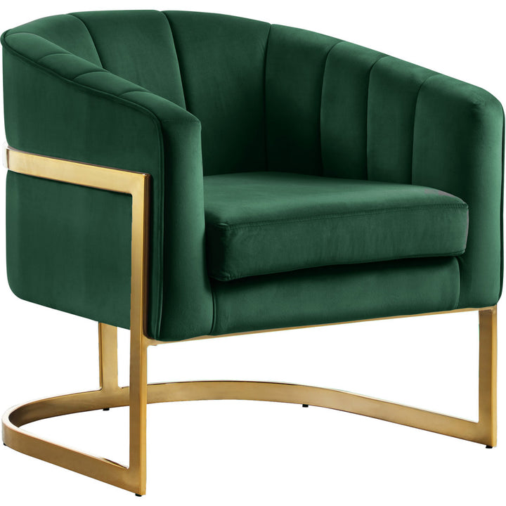 Barnicle 30" Wide Velvet Barrel Chair Everly Quinn Body Fabric: Green Velvet