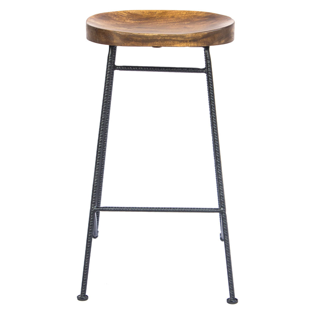 Travon Solid Wood 28" Bar Stool Union Rustic