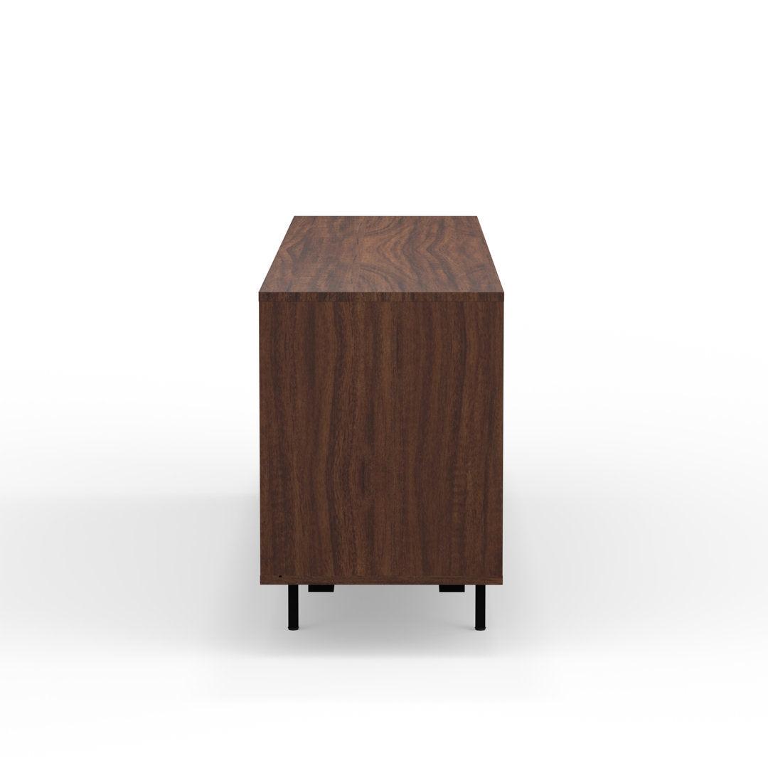 Anirvin TV Stand for TVs up to 88" Wade Logan® Color: Walnut/Black