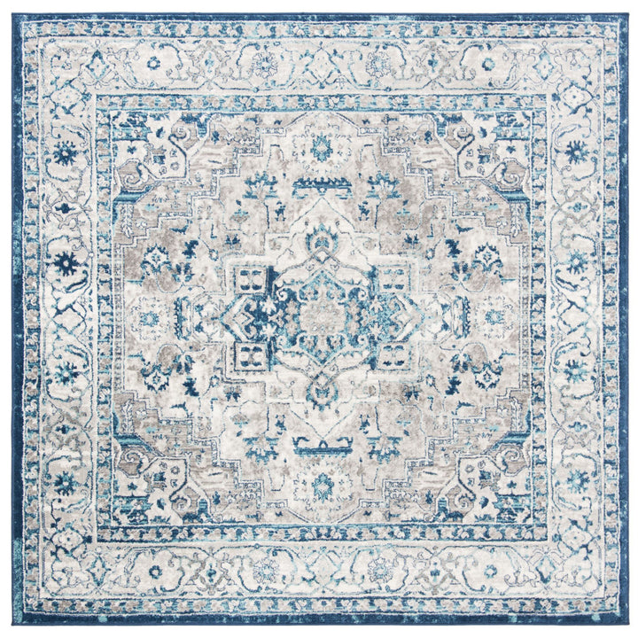 Camila Light Gray/Blue Oriental Rug Kelly Clarkson Home Rug Size: Square 3'