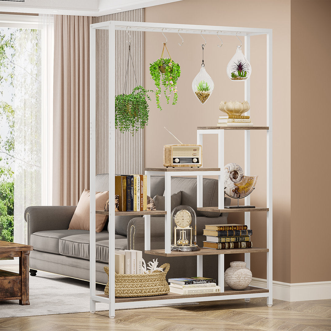 Mahala Rectangular Multi-Tiered Plant Stand Trent Austin Design® Color: White/Begie