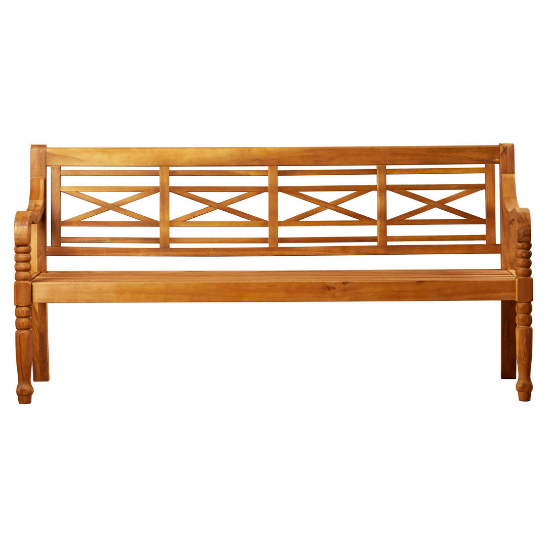 Paull Wooden Garden Bench Highland Dunes Color: Natural