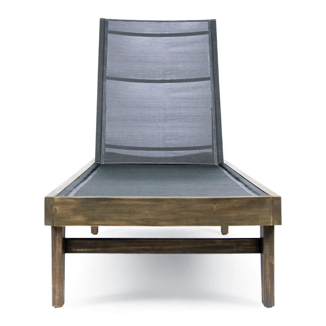 Scheiner 24'' Outdoor Acacia Chaise Lounge (Set of 2) Birch Lane™ Color: Gray