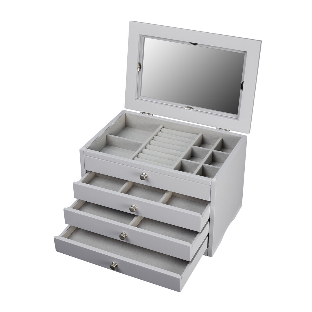 Elegant Jewelry Box Charlton Home® Finish: Gray