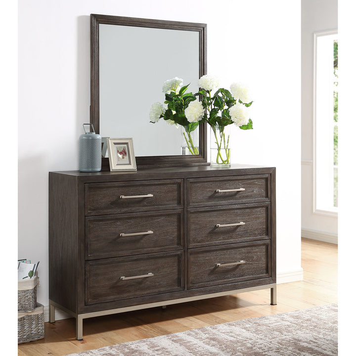 Briner 6 Drawer 81" W Double Dresser with Mirror Mercury Row®