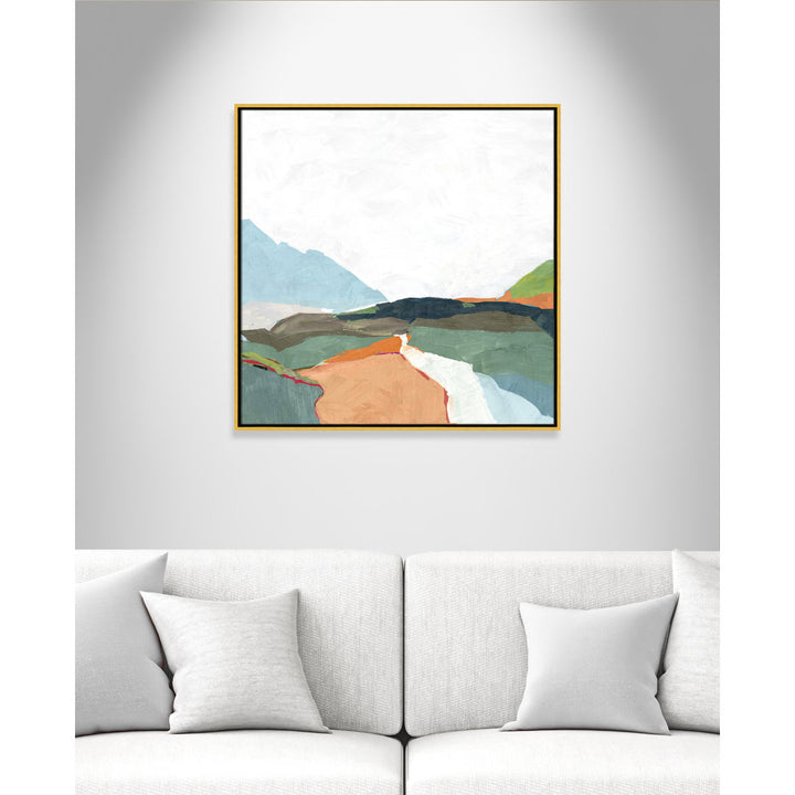 April Morning - Floater Frame Painting on Canvas Joss & Main Size: 31.5" H x 31.5" W x 2" D Format: Gold