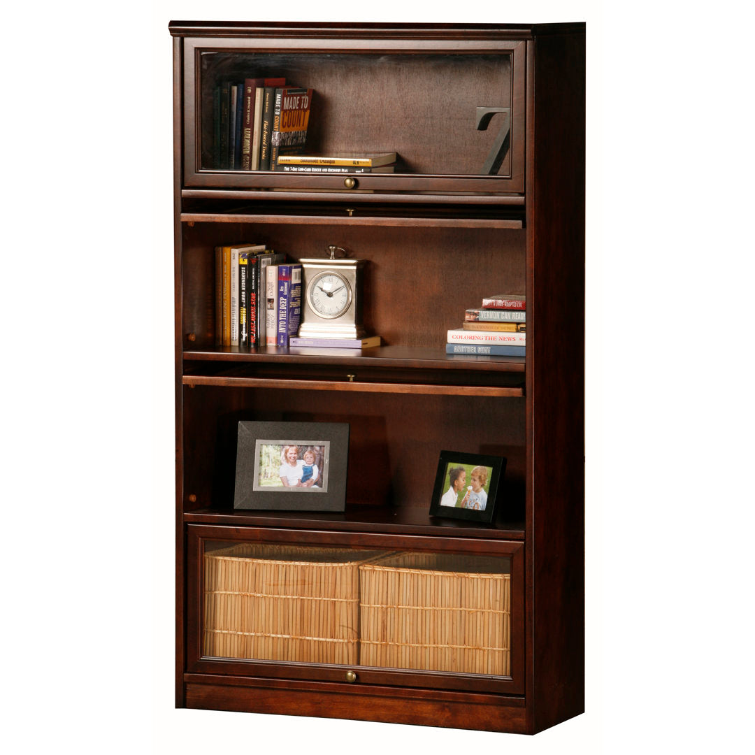 Didier Barrister Bookcase World Menagerie Color: European Coffee Door Type: Glass