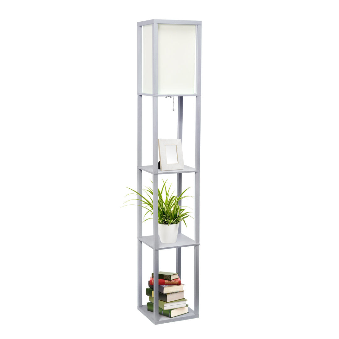 Abeyta 62.75" Column Floor Lamp Mercury Row® Teen Bulb Included: No, Base Finish: Gray