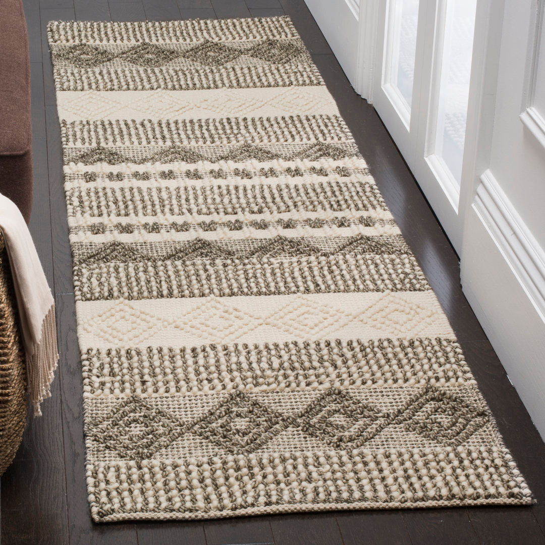 Jacques Hand Woven 60% Wool And 40% Cotton Striped Rug Union Rustic Rug Size: Runner 2'3" x 12'