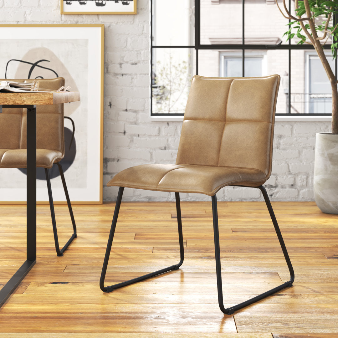 Tarin Faux Leather Upholstered Side Chair (Set of 2) Steelside™ Upholstery Color: Camel