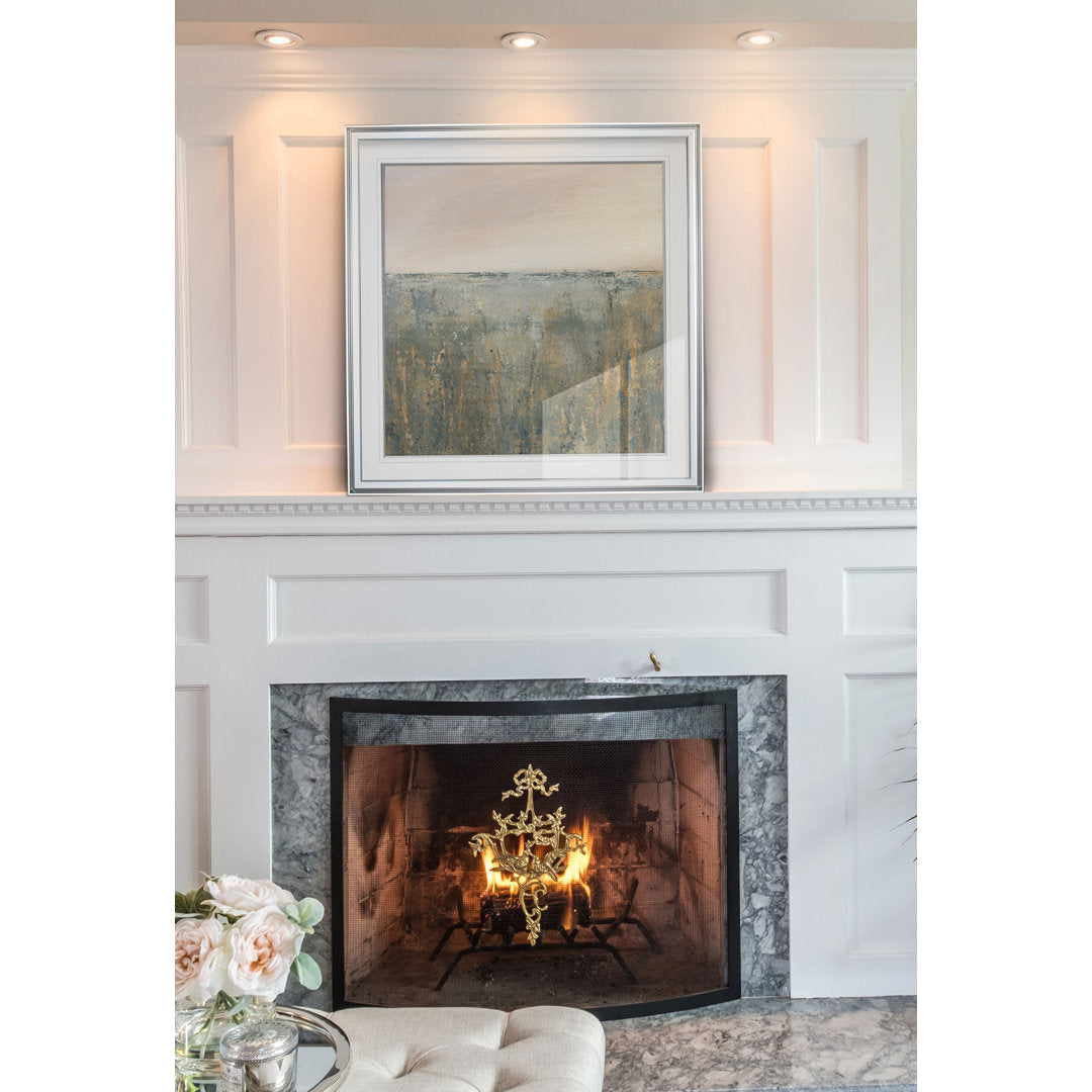 Sunset Marsh - Painting Print Wade Logan® Size: 23" H x 23" W x 1.5" D Format: Silver Framed