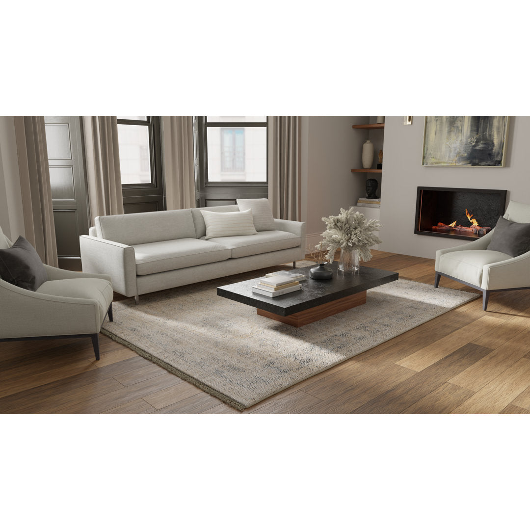 Alberdine Transitional Medallion Handmade Sand Rug Lark Manor™ Rug Size: Rectangle 9' x 12'
