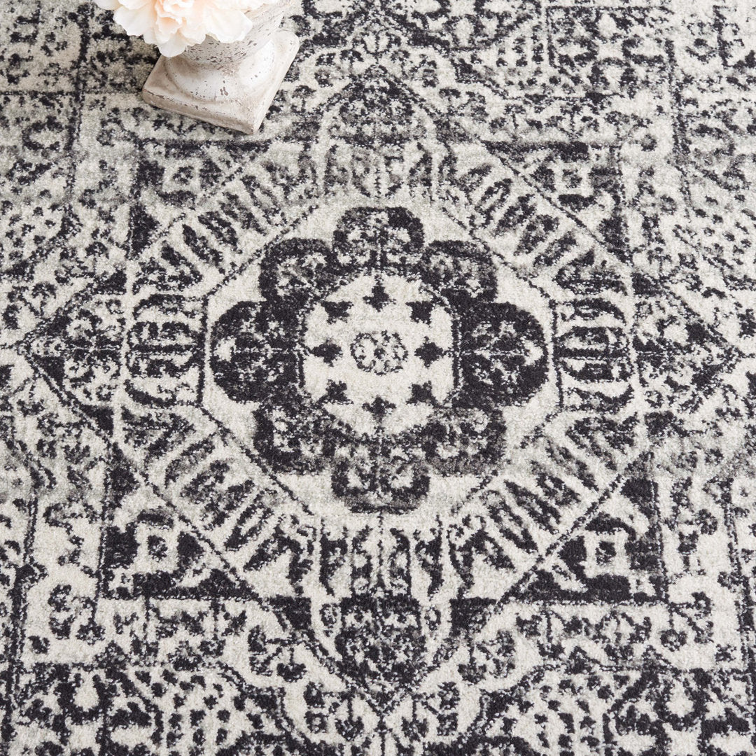 Highworth Oriental Ivory/Black Area Rug Trent Austin Design® Rug Size: Rectangle 8' x 10'