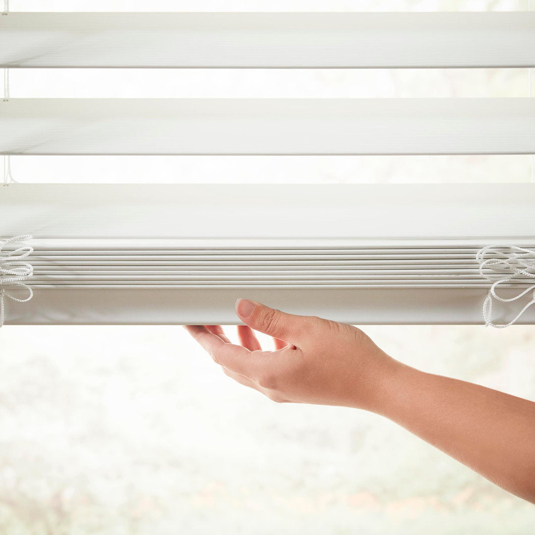 2.5 " Room Darkening Cordless Faux Wood Blind Symple Stuff Color/Finish: White Length: 72", Width: 51"