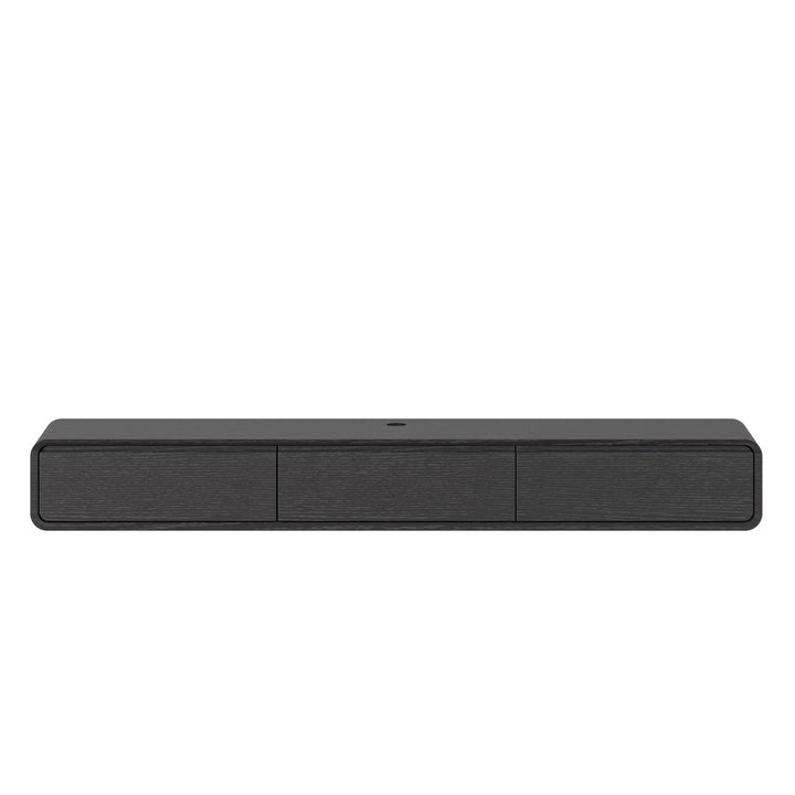 Randalstown Floating TV Stand, Entertainment Center with 4 Drawers, Solid Wood, Fully-Assembled Hokku Designs Color: Dark Brown/Black Overall Entertainment Center Width - Side to Side: 78.74''