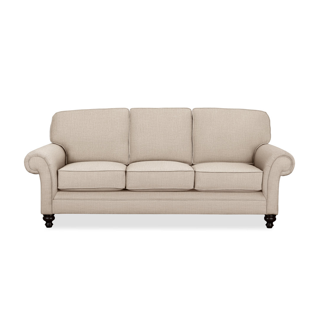 Gaige 88" Rolled Arm Sofa with Reversible Cushions Wayfair Custom Upholstery™ Fabric: Conversation Ivory Basketweave