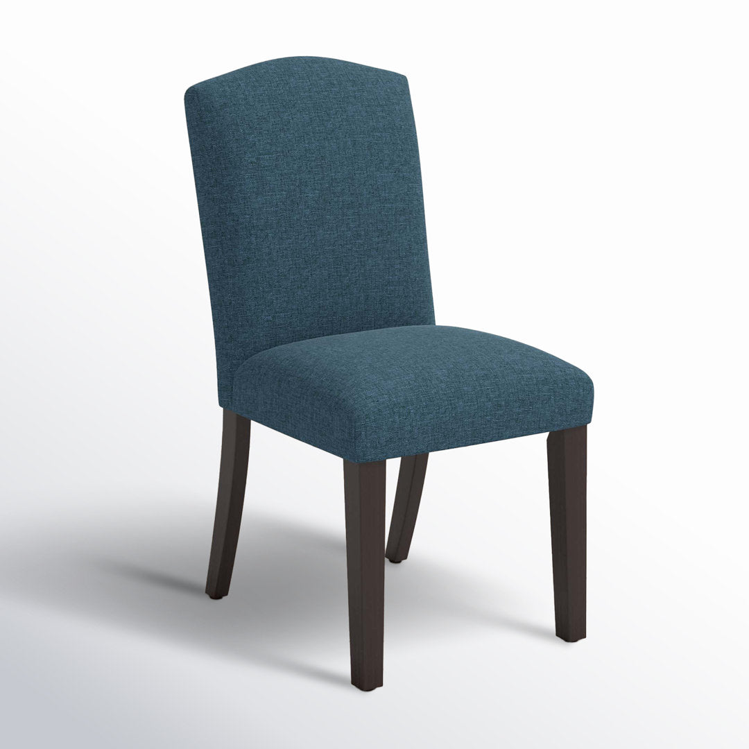 Estrela Upholstered Dining Chair Birch Lane™ Leg Color: Espresso, Upholstery Color: Zuma White Textured Linen